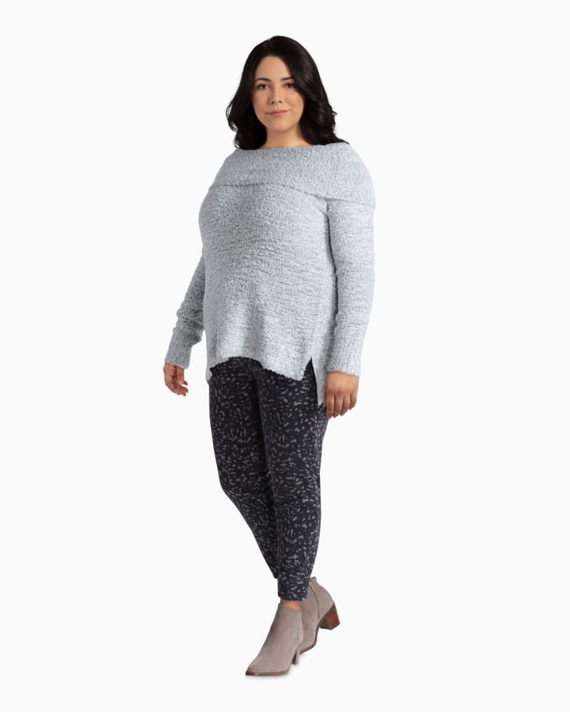 Plus size model with rectangle body shape wearing Marilyn Off The Shoulder Sweater by Meri Skye | Dia&Co | dia_product_style_image_id:111032